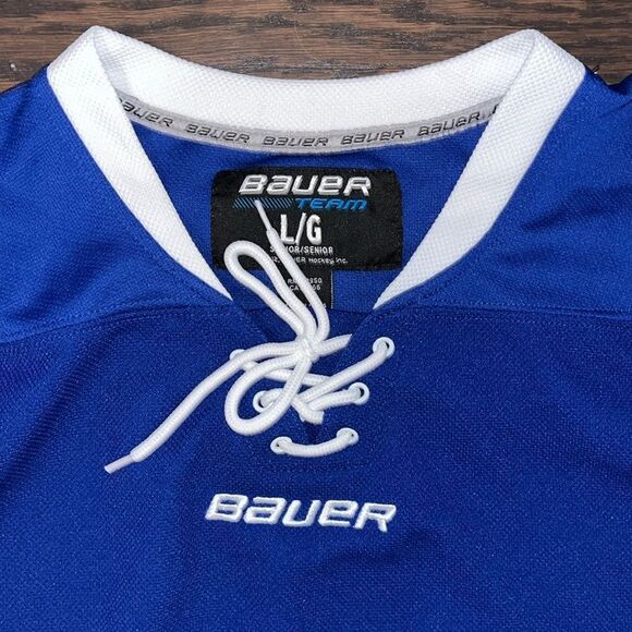 Bauer Laced Senior Team Ice Hockey Practice Jersey L Toronto Maple Leafs Colors - Picture 3 of 4